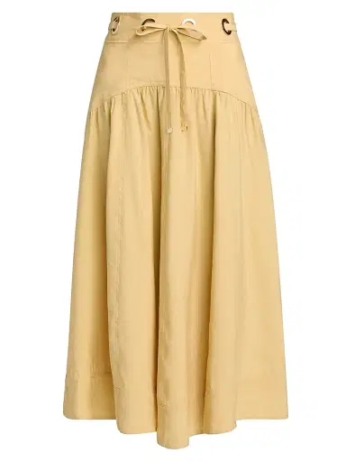 Ba&sh Women's Donia Grommet Midi-Skirt | Thumbnail 1