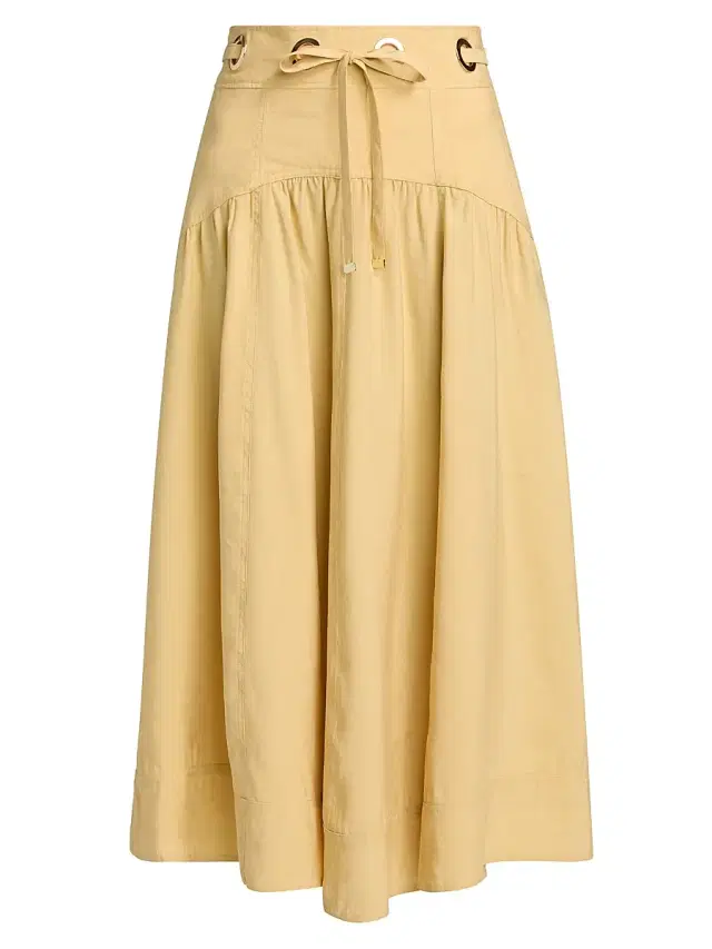 Women's Donia Grommet Midi-Skirt - Paille