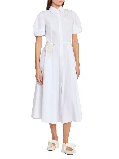 Erdem Women's Appliqué Cotton Midi-Shirtdress | Thumbnail 2 Erdem Women's Appliqué Cotton Midi-Shirtdress | Thumbnail 2