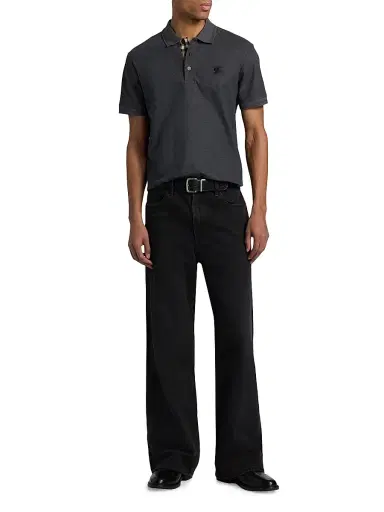 Burberry Men's Eddie EKD Cotton Polo Shirt - Charcoal Melange - Size XL | Thumbnail 2 Burberry Men's Eddie EKD Cotton Polo Shirt - Charcoal Melange - Size XL | Thumbnail 2