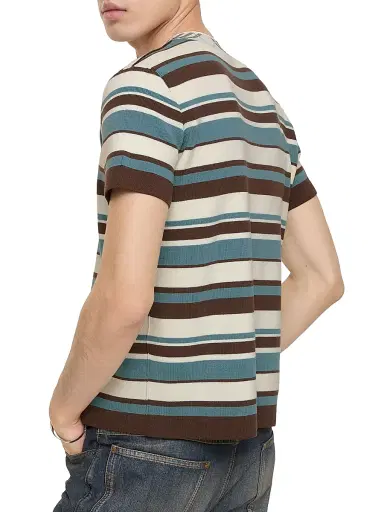 Burberry Men's Simeon Wool Striped T-Shirt | Thumbnail 3 Burberry Men's Simeon Wool Striped T-Shirt | Thumbnail 3