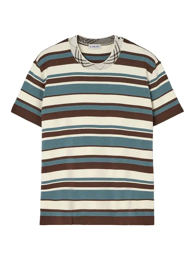 Burberry Men's Simeon Wool Striped T-Shirt - Blue Check