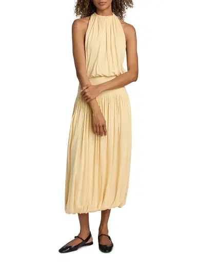 TOTEME Women's Soft Gathered Midi-Dress | Thumbnail 2 TOTEME Women's Soft Gathered Midi-Dress | Thumbnail 2