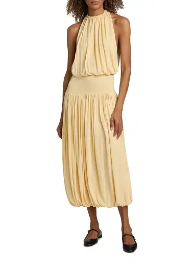 TOTEME Women's Soft Gathered Midi-Dress | Thumbnail 3 TOTEME Women's Soft Gathered Midi-Dress | Thumbnail 3
