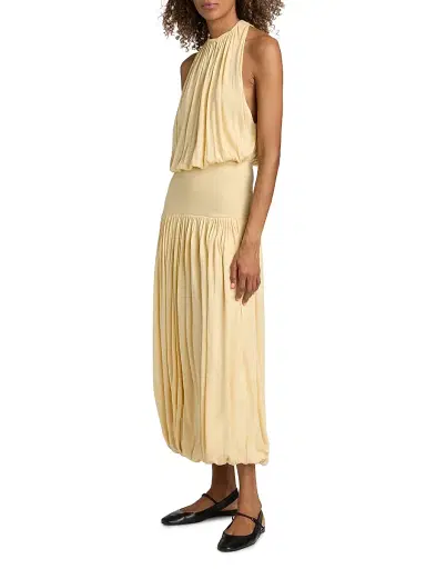 TOTEME Women's Soft Gathered Midi-Dress | Thumbnail 4 TOTEME Women's Soft Gathered Midi-Dress | Thumbnail 4