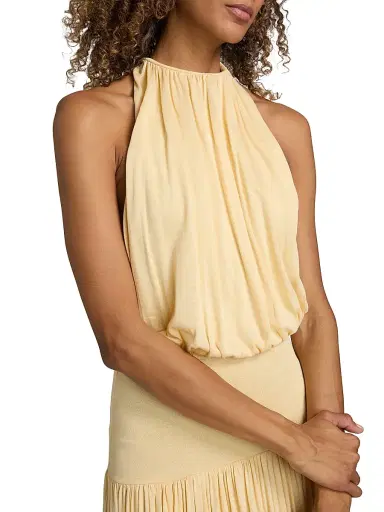 TOTEME Women's Soft Gathered Midi-Dress | Thumbnail 6 TOTEME Women's Soft Gathered Midi-Dress | Thumbnail 6