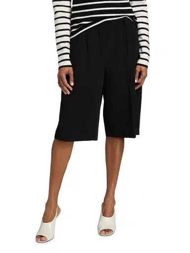 TOTEME Women's Wide Fluid Shorts - Black - Size 6 | Thumbnail 3