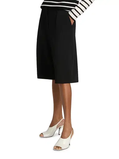TOTEME Women's Wide Fluid Shorts - Black - Size 6 | Thumbnail 4