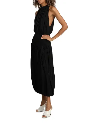 TOTEME Women's Soft Gathered Midi-Dress | Thumbnail 4 TOTEME Women's Soft Gathered Midi-Dress | Thumbnail 4