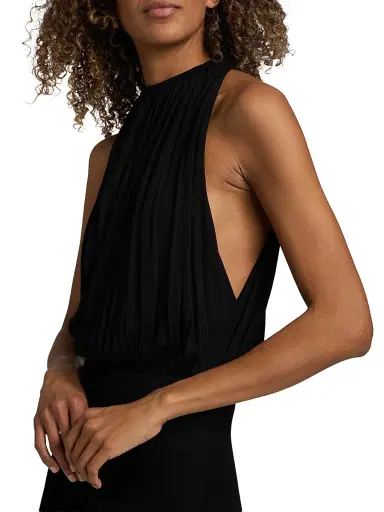TOTEME Women's Soft Gathered Midi-Dress | Thumbnail 6 TOTEME Women's Soft Gathered Midi-Dress | Thumbnail 6