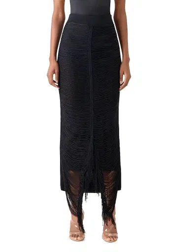 Akris Women's Draped Fringed Silk Midi-Skirt | Thumbnail 3 Akris Women's Draped Fringed Silk Midi-Skirt | Thumbnail 3
