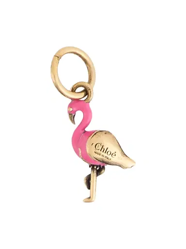 Chloé Women's Enamel Flamingo Bag Charm - Gold Color | Thumbnail 1