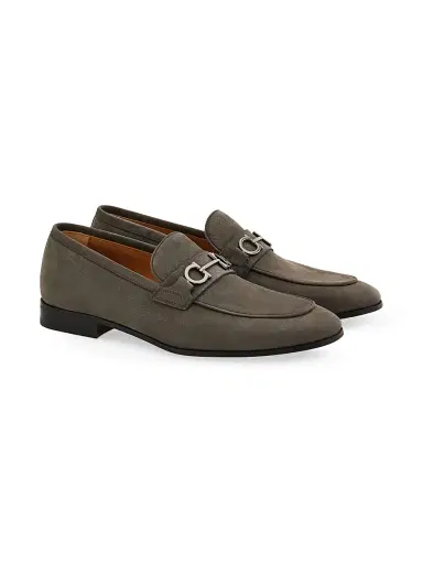 Ferragamo Men's Balty Suede Gancini Loafers | Thumbnail 2 Ferragamo Men's Balty Suede Gancini Loafers | Thumbnail 2