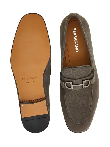 Ferragamo Men's Balty Suede Gancini Loafers | Thumbnail 5 Ferragamo Men's Balty Suede Gancini Loafers | Thumbnail 5