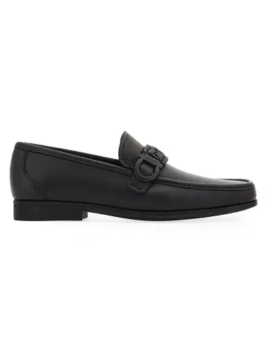 FERRAGAMO Men's Caspian Braided-Strap Leather Loafers - Nero | Thumbnail 6 FERRAGAMO Men's Caspian Braided-Strap Leather Loafers - Nero | Thumbnail 6