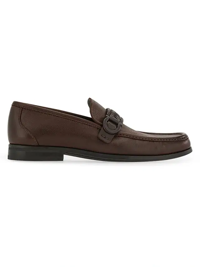 Men's Caspian Braided-Strap Leather Loafers - Nero