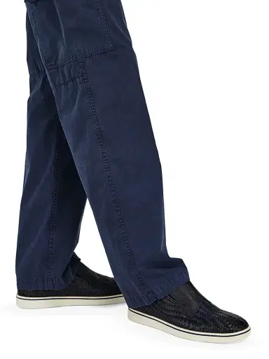 Ferragamo Men's Alfie Braided Leather Slip-On Shoes - Navy - Size 13 | Thumbnail 2