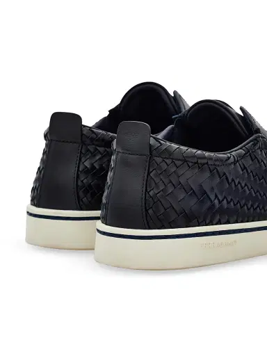 Ferragamo Men's Alfie Braided Leather Slip-On Shoes - Navy - Size 13 | Thumbnail 7
