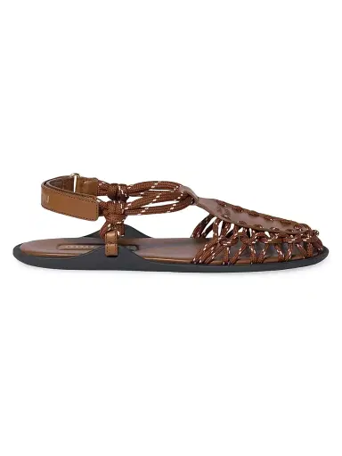 Miu Miu Women's Leather and Cord Sandals | Thumbnail 1