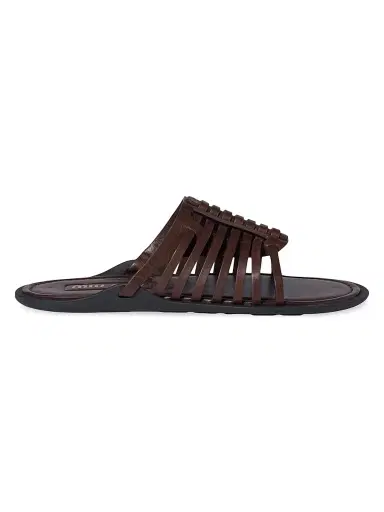 Miu Miu Women's Nappa Leather Slides - Brown - Size 10 | Thumbnail 1