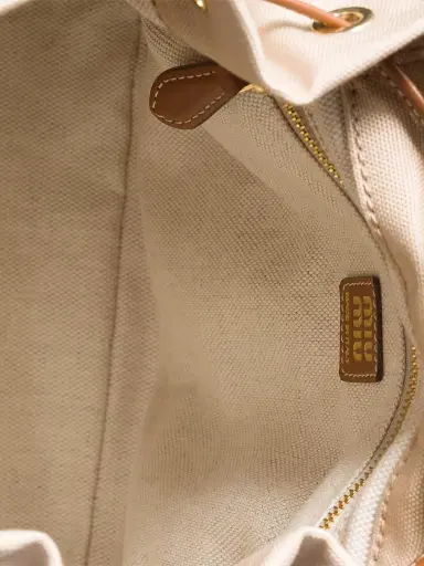 Miu Miu Women's Canvas and Leather Backpack | Thumbnail 7