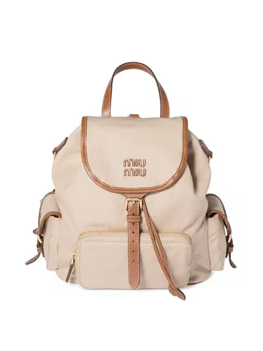 Miu Miu Women's Canvas and Leather Backpack | Thumbnail 1