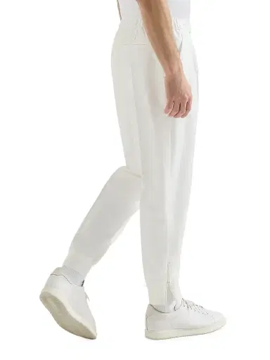 Brunello Cucinelli Men's Nylon Trousers with Tabbed Waistband, Crête Detail - White | Thumbnail 3