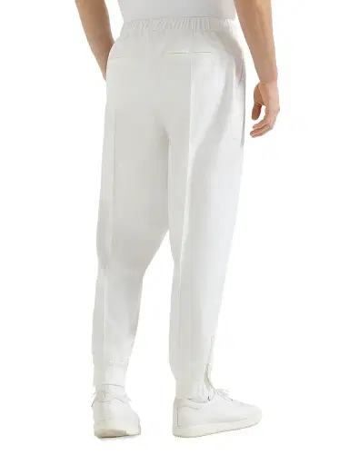 Brunello Cucinelli Men's Nylon Trousers with Tabbed Waistband, Crête Detail - White | Thumbnail 4