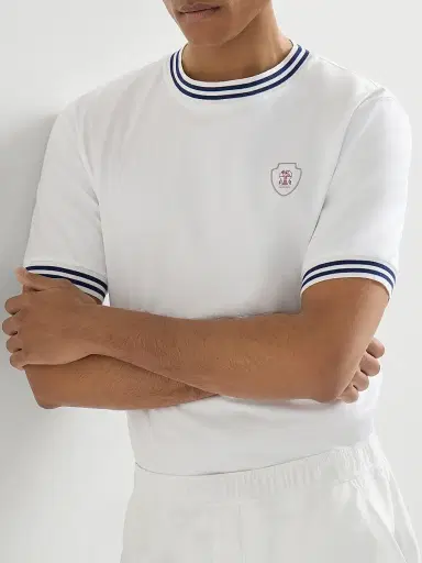 Brunello Cucinelli Men's Cotton Jersey Crew-Neck T Shirt with Logo - White - Size XS | Thumbnail 5 Brunello Cucinelli Men's Cotton Jersey Crew-Neck T Shirt with Logo - White - Size XS | Thumbnail 5