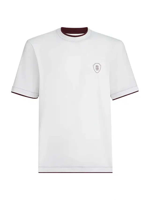 Brunello Cucinelli Men's Comfort Nylon Crew-Neck T-Shirt with Faux Layering - White