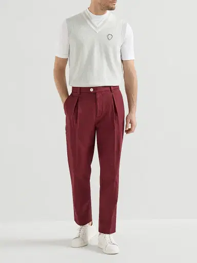 Brunello Cucinelli Men's Techno Piqué Mock Neck T-Shirt with Logo - White - Size XS | Thumbnail 6
