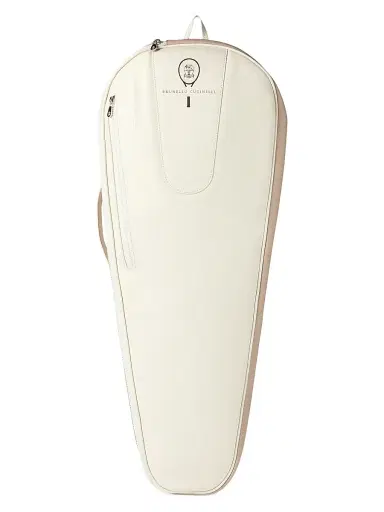 Brunello Cucinelli Grained Leather Tennis Racket Cover - Chalk | Thumbnail 1 Brunello Cucinelli Grained Leather Tennis Racket Cover - Chalk | Thumbnail 1