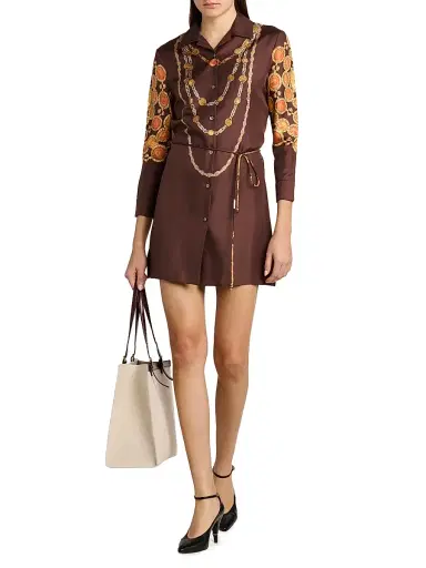 Versace Women's The Lover Silk Twill Shirtdress - Multi Color - Size 10 | Thumbnail 2 Versace Women's The Lover Silk Twill Shirtdress - Multi Color - Size 10 | Thumbnail 2