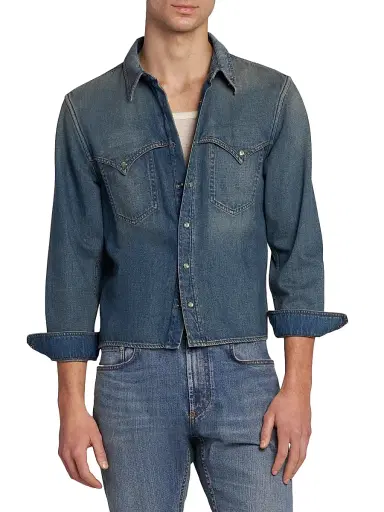 Versace Men's Old Glory Denim Shirt | Thumbnail 3 Versace Men's Old Glory Denim Shirt | Thumbnail 3