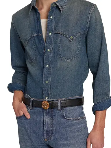 Versace Men's Old Glory Denim Shirt | Thumbnail 6 Versace Men's Old Glory Denim Shirt | Thumbnail 6