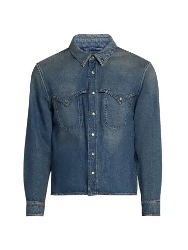 Versace Men's Old Glory Denim Shirt | Thumbnail 1 Versace Men's Old Glory Denim Shirt | Thumbnail 1