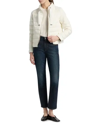 HERNO Women's New Lined Quilted Short Jacket - White - Size 10 | Thumbnail 2