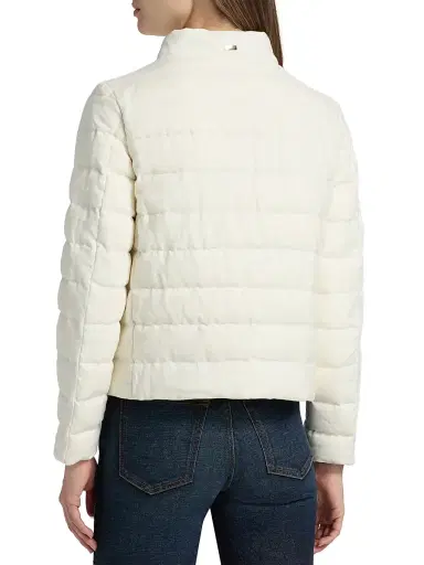 HERNO Women's New Lined Quilted Short Jacket - White - Size 10 | Thumbnail 5