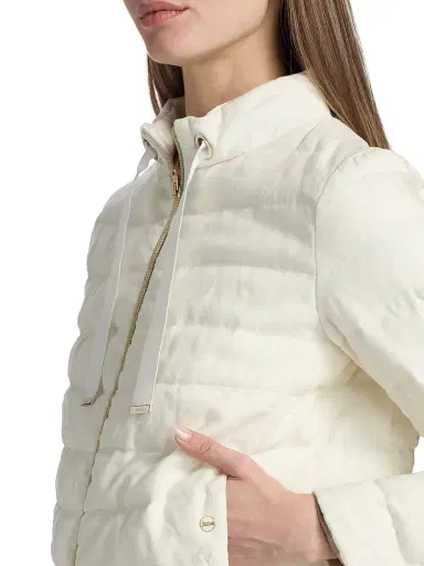HERNO Women's New Lined Quilted Short Jacket - White - Size 10 | Thumbnail 6