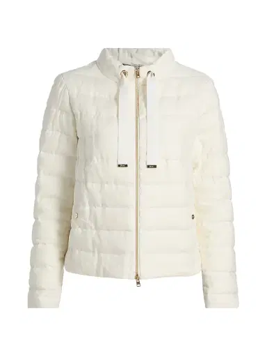 HERNO Women's New Lined Quilted Short Jacket - White - Size 10 | Thumbnail 1
