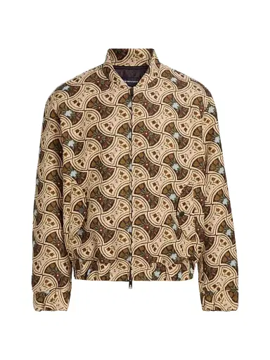 Emporio Armani Men's Floral Jacquard Bomber Jacket - Flowers Jacquard - Size 48 | Thumbnail 1