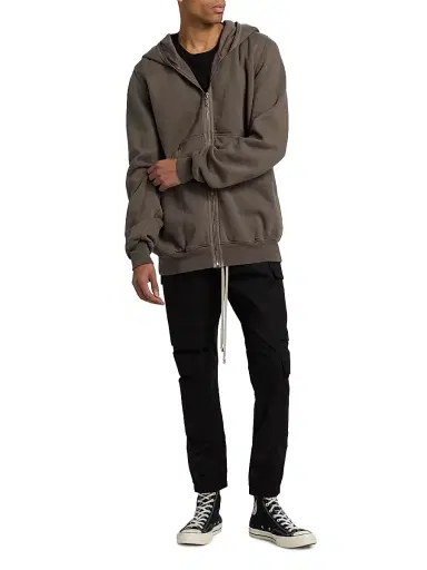 DRKSHDW by Rick Owens Men's Felpa Jumbo Gimp Cotton Full-Zip Hoodie - Dust - Size XXL | Thumbnail 2