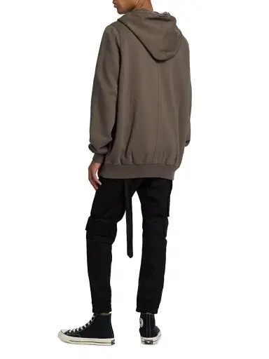 DRKSHDW by Rick Owens Men's Felpa Jumbo Gimp Cotton Full-Zip Hoodie - Dust - Size XXL | Thumbnail 5