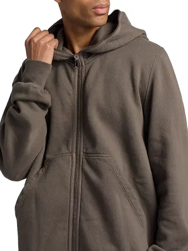 DRKSHDW by Rick Owens Men's Felpa Jumbo Gimp Cotton Full-Zip Hoodie - Dust - Size XXL | Thumbnail 6