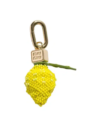 Miu Miu Women's Leather, Beads and Metal Micro Trick Charm - Yellow | Thumbnail 1 Miu Miu Women's Leather, Beads and Metal Micro Trick Charm - Yellow | Thumbnail 1
