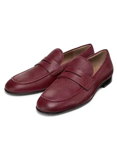 Gianvito Rossi Men's Full-Grain Leather Penny Loafers - Bordeaux | Thumbnail 2 Gianvito Rossi Men's Full-Grain Leather Penny Loafers - Bordeaux | Thumbnail 2