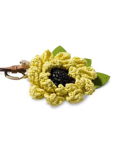 Miu Miu Women's Fabric and Leather Key Ring Trick Charm - Yellow | Thumbnail 2