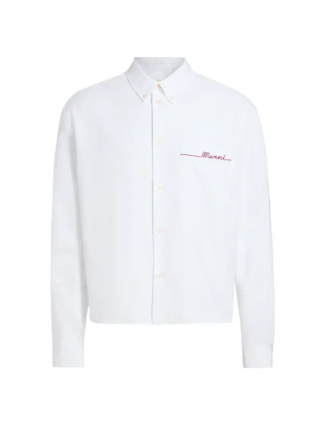 Marni Men's Embroidered Cotton Oxford Shirt - Lily White