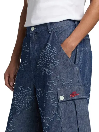 Marni Men's Frayed Denim Low-Rise Wide-Leg Shorts - Orion Blue - Size 30 | Thumbnail 6 Marni Men's Frayed Denim Low-Rise Wide-Leg Shorts - Orion Blue - Size 30 | Thumbnail 6