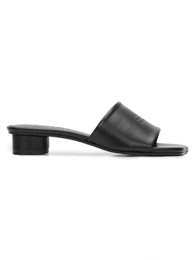 MM6 Maison Margiela Women's Anatomic Leather Slip-On Sandals - Black